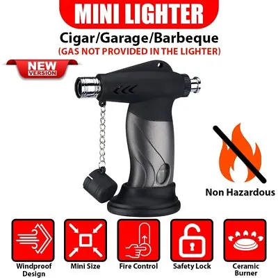 Mini Butane Torch Jet Lighter Premium Adjustable Flame Windproof Refillable Gas • $12.89