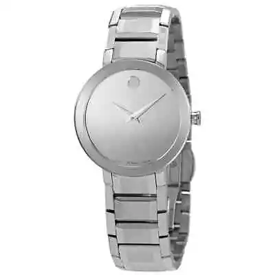 Movado Sapphire Quartz Silver Mirror Dial Ladies Watch 0607547 • $636.90