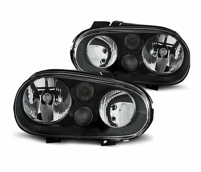 Headlights For VW GOLF 4 1997 1998 1999 2000 2001 2002 2003 Black LHD • $176.61