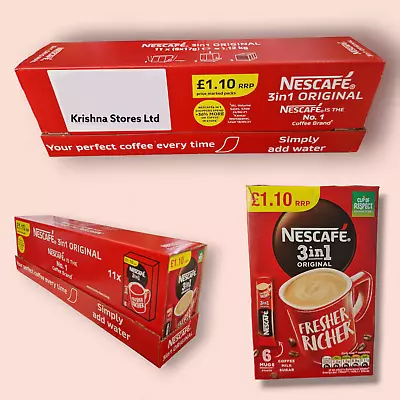 Nescafe 3in1 Original Instant Coffee Full Box 11x6  Sachets • £15