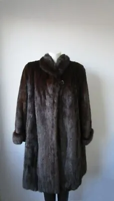 Women's Sz 16 XL Canadian Mink Fur Coat Jacket Stroller EXCELLENT • $395