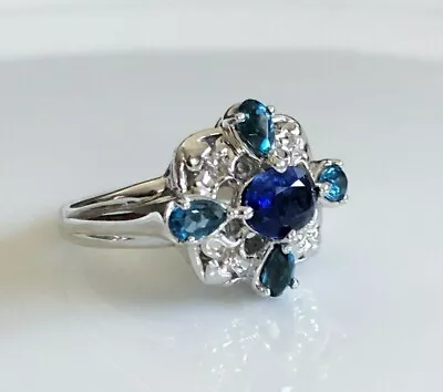 Victoria Wieck 1.92ct Kyanite & London Blue Topaz Sterling Silver Ring Size 7 • $99