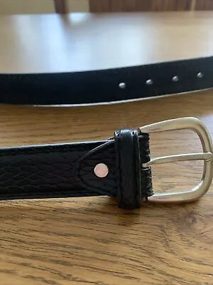 Men's Milano Black Belt  Man Made On Leather Lining 36” - 40” Inch New • £6