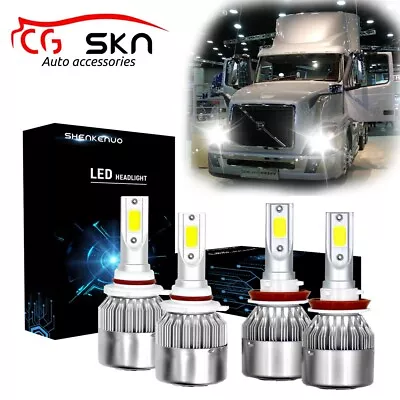 Combo LED High Low Beam Headlight Bulb For 04-15 Volvo VNL VNM 630 670 730 780 • $28.04