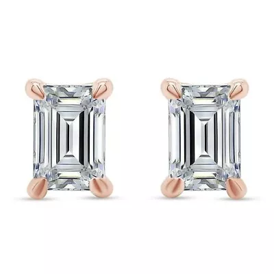 1-3ct Emerald Cut Moissanite Stud Earrings Lab Created Diamond Solitare Earring • $89