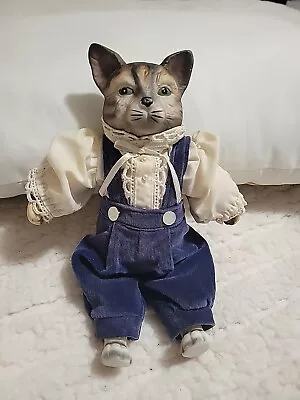 Vintage Victoria Ashlea Originals Porcelain Cat Doll 8-1/2  Long 1986  • $20