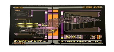 £160 • Buy Star Trek Schematic Print LCARS USS Enterprise NCC-1701-D (Modern DS9 Colours)