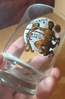 Vintage USSR Juice Whiskey Cognac Glass Glassware Aquarius Zodiac Gilded • $51.70