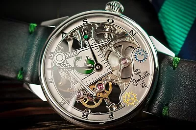 MASONIC WATCH Skeleton Watch Steampunk Watch Handmade Watch Marriage Watch • $404.10