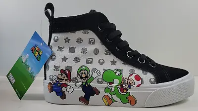 Boys Super Mario Bros High Top Sneakers Nintendo Kids Shoe Size 11 GroundUp • $38.25