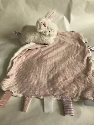 Mamas & And Papas Bunny Comforter Baby Soft Toy Rabbit Pink Stripe Blankie • £8
