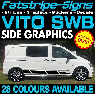 To Fit MERCEDES VITO SWB COMPACT GRAPHICS STICKERS STRIPES DECALS CAMPER VAN • $37.32