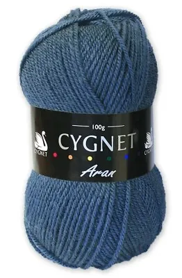 Cygnet ARAN Knitting Yarn / Wool - 100g   Acrylic Crochet Knit Ball - 24 Shades • £1.99