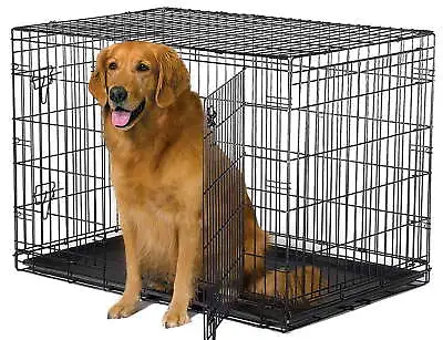 $56.89 • Buy Foldable Double Door Dog Crate With Leak-Proof Tray, 42-inch