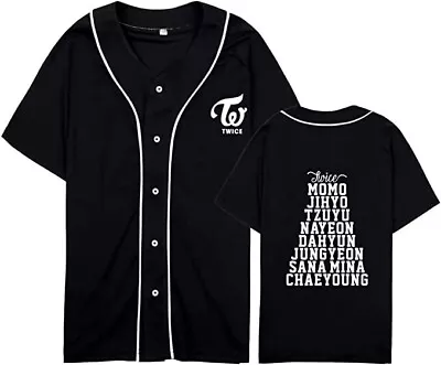 Kpop Twice Baseball Jersey Tzuyu Mina Momo Sana V Neck Hip-Hop T-Shirt XL TEEN • $15