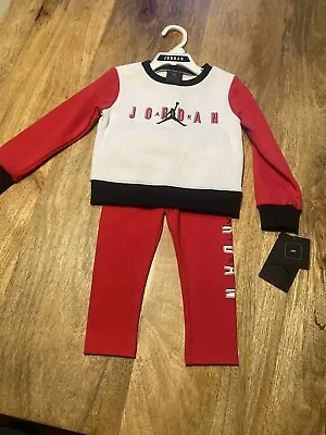 Toddler Boys Air Jordan Red White 2 Piece Set BNWT • £17