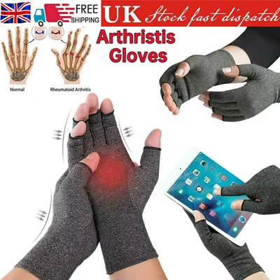 £3.69 • Buy Anti Arthritis Gloves Compression Fingerless Support Rheumatoid Hand Pain Relief
