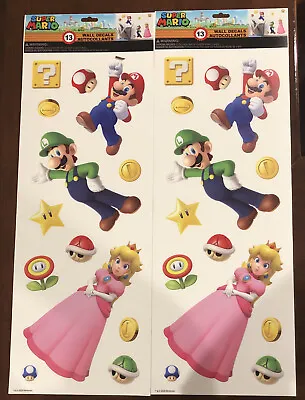 Wall Decals Super Mario Nintendo Kids Room 23 Stickers RoomMates Reusable NEW • $9.99