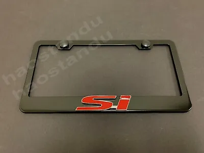 1x  Si  3D Emblem Badge BLACK Stainless License Plate Frame RUST FREE (Red) • $22.86