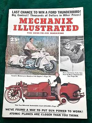 August 1955 MECHANIX ILLUSTRATED How-To-Do Magazine THE SOLAR COOKER And More • $15