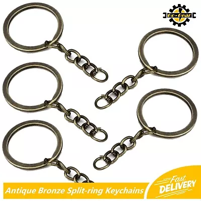 SPLIT RING KEYCHAINS Keyring Antique Bronze Link Set Key Chain Rings Craft Trade • £2.99