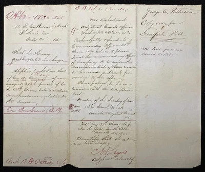 $130 • Buy 27th.IOWA VOL. INF. CO. H  Civil War Discharge Doc. For George A. Patterson 1865