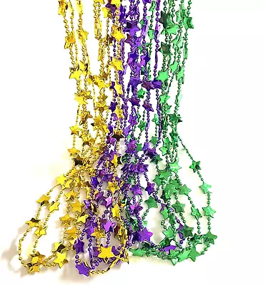 Mardi Gras Bead Necklace Purple Green Gold Beads Party Favors Supplies(12 Pcs) • $24.81