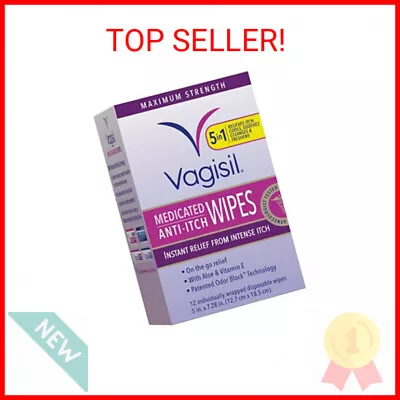 $6.92 • Buy Vagisil Anti-Itch Medicated Feminine Intimate Wipes For Women, Maximum Strength,