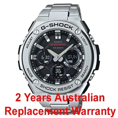 Casio G-shock G-steel Solar Men Watch Gst-s110d-1a Black Gst-s110d-1adr Ss Band • $418.99