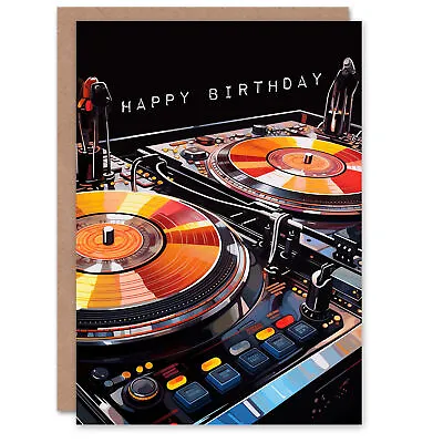 Birthday Greeting Card Cool DJ Controller Decks Music Lover For Him Her • £4.42