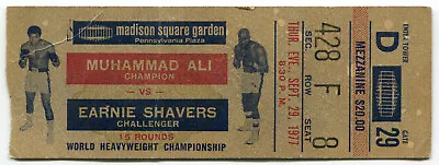 Scarce MUHAMMED ALI Vs. EARNIE SHAVERS September 29 1977 Boxing Ticket • $395