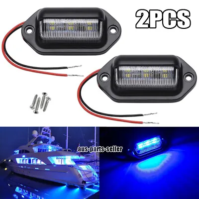 2 Pack Marine Boat LED Deck Courtesy Lights Waterproof Blue Stern Transom Lights • $9.99