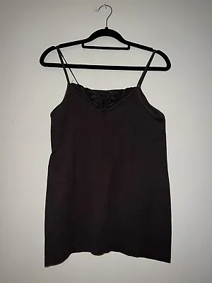 Vero Moda Brown Lace Detail Cami Top - Size XL • $6.23