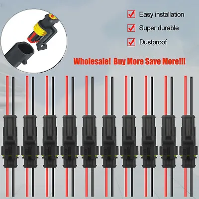 2Pin 20 AWG Waterproof Wire Cable 1.5mm Series Terminal Electrical Connector Lot • $6.75