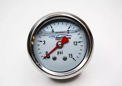 FUEL PRESSURE GAUGE 0-15 PSI 1.5  Liquid Filled1/8  NPT LIFETIME WARRANTY USA! • $15.96