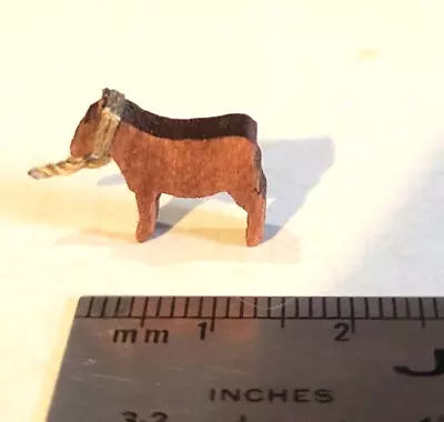 Vintage Miniature Hand Carved Wooden Horse With Twine Lasso Folk Art • $12.49