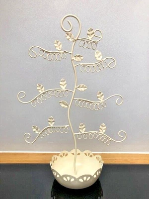 £12.50 • Buy Vintage Cream Wire Tree Jewellery Earring Display Stand Holder Shabby Chic
