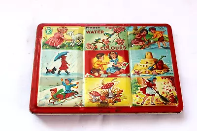 Vintage 1950's Child's Tin Litho Toy Paint Box Watercolor England • $39.99