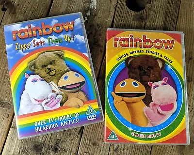 Rainbow DVD Bundle ~ Zippy Sets Them Up! / Songs Stories Rhymes And Tales • £6.95