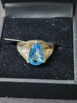Designer Kabana Blue Topaz Sterling Silver Ring Size 6.75 • $100