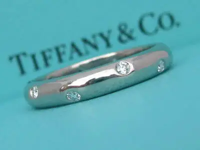 Tiffany & Co. Etoile .22 Diamond 4mm Platinum Eternity Wedding Band Ring 6 • $1750