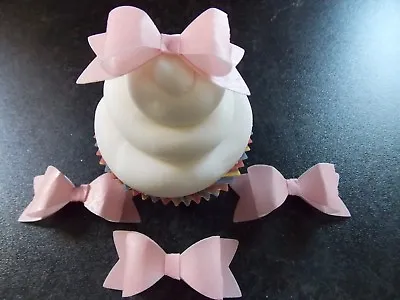 8 X 3D Edible Shaped Pink Bows Wafer/rice Paper Cake/cupcake Toppers • £7