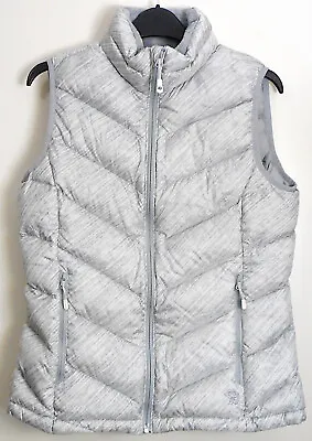 MOUNTAIN HARDWEAR Gray Quilted 650 Down Full Zip Drawstring Puffy Vest Size M • $34.99