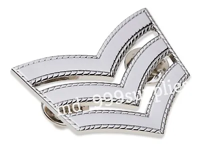 Police Sergeant Stripes  Chevrons METAL Roped Edge Epaulettes Rank Sgt Met Style • £10.79