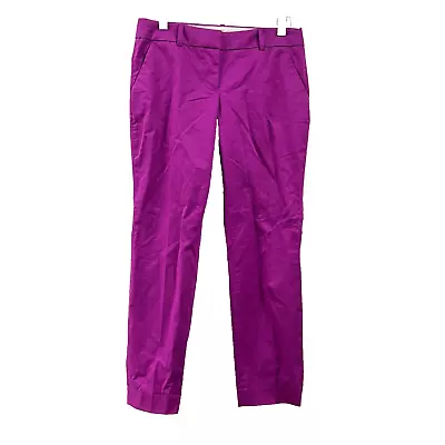 J. Crew Women's Purple Slash Pocket Straight Leg Cafe Capri Pants Size 2 • $11.50