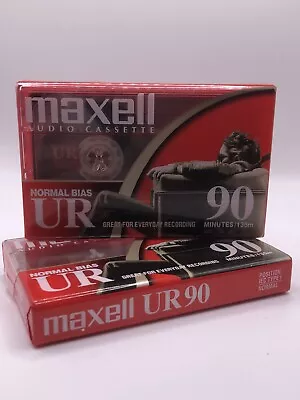 LOT OF 2 Maxell IEC Type I Normal Bias UR 90 Minute Audio Cassette Tapes NEW • $1.80