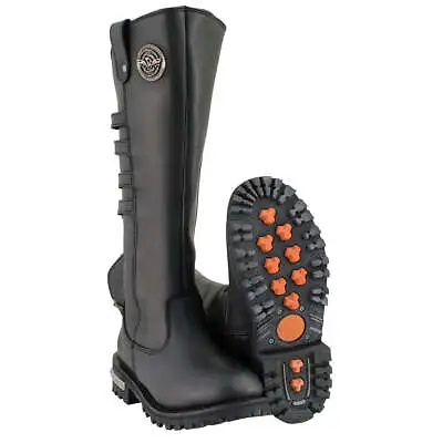 Milwaukee Leather Ladies 15” High Rise Leather Riding Boot W/ Four Calf Buckles • $139.99