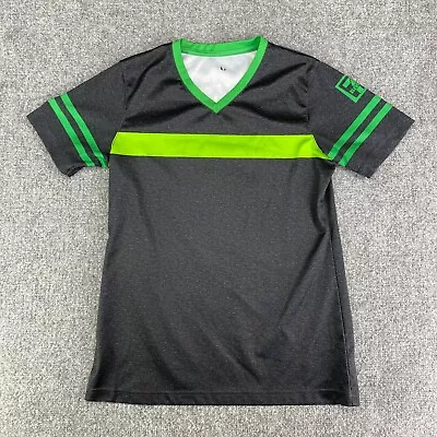 7-Eleven Staff Jersey Shirt Adult Small Short Sleeve V-Neck Gray Green • $0.99