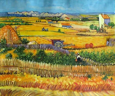 $86.95 • Buy Vincent Van Gogh The Harvest Repro, Quality Hand Painted Oil Painting 20x24in