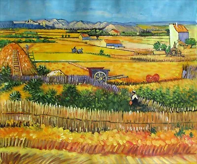 Vincent Van Gogh The Harvest Repro Quality Hand Painted Oil Painting 20x24in • $86.95